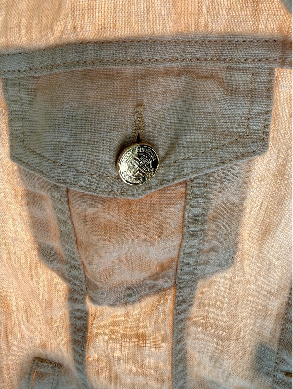 Lilly Pulitzer Beachside Linen Beige Jacket Size L [COPY] - Picture 7 of 7